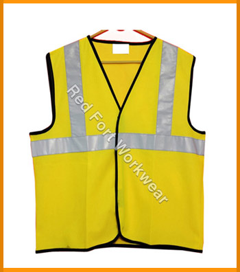 Polyester Safety Jacket, Pattern : Plain, Color : Fluorescent Yellow at Rs  110 / Piece in Raipur